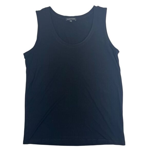 Eileen Fisher Womens Scoop Neck Stretch Rayon Jersey Tank Top Black Size Small - Picture 11 of 16